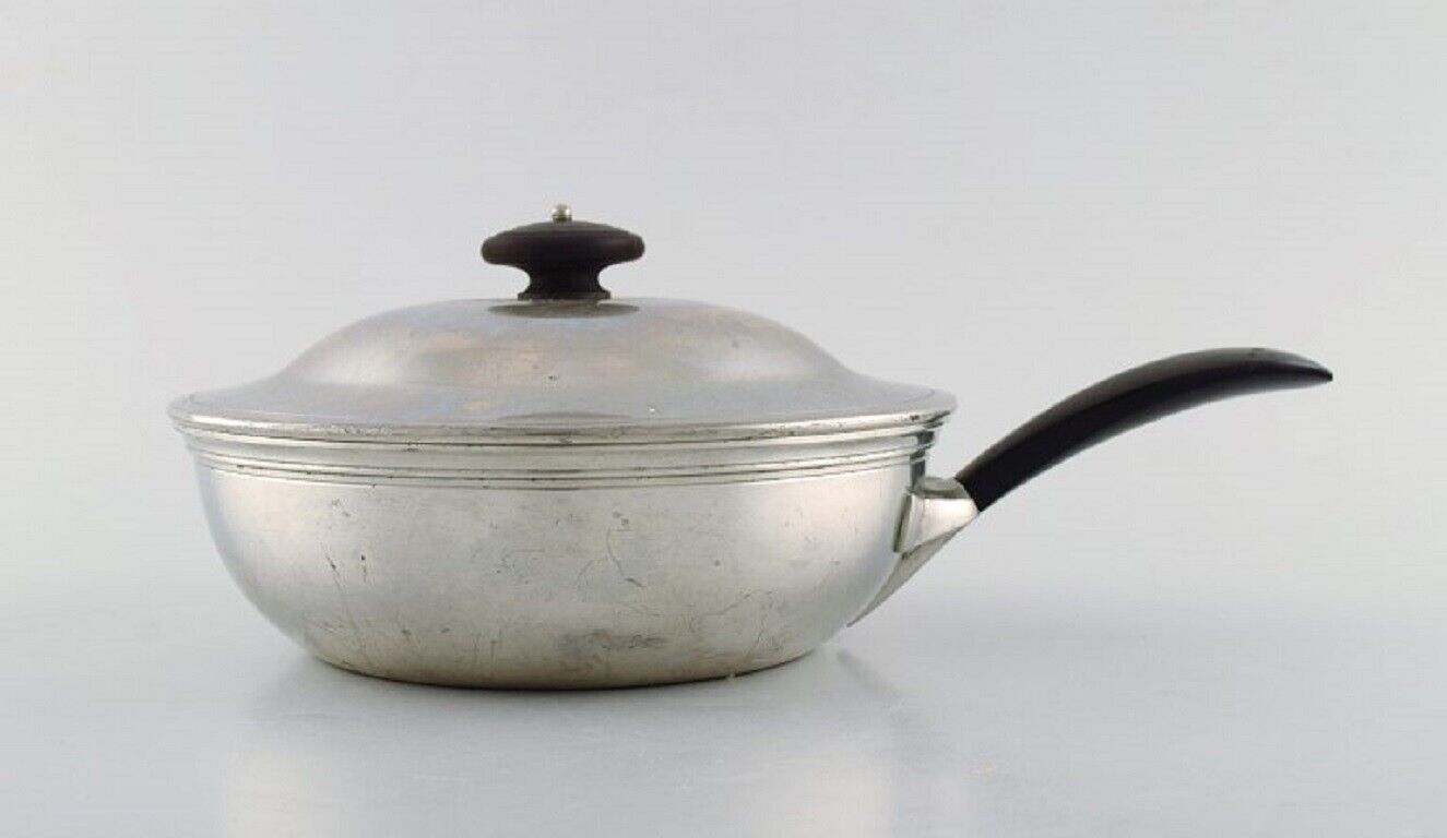 Just Andersen, Denmark. Rare Art Deco lidded pan in pewter, 1940's
