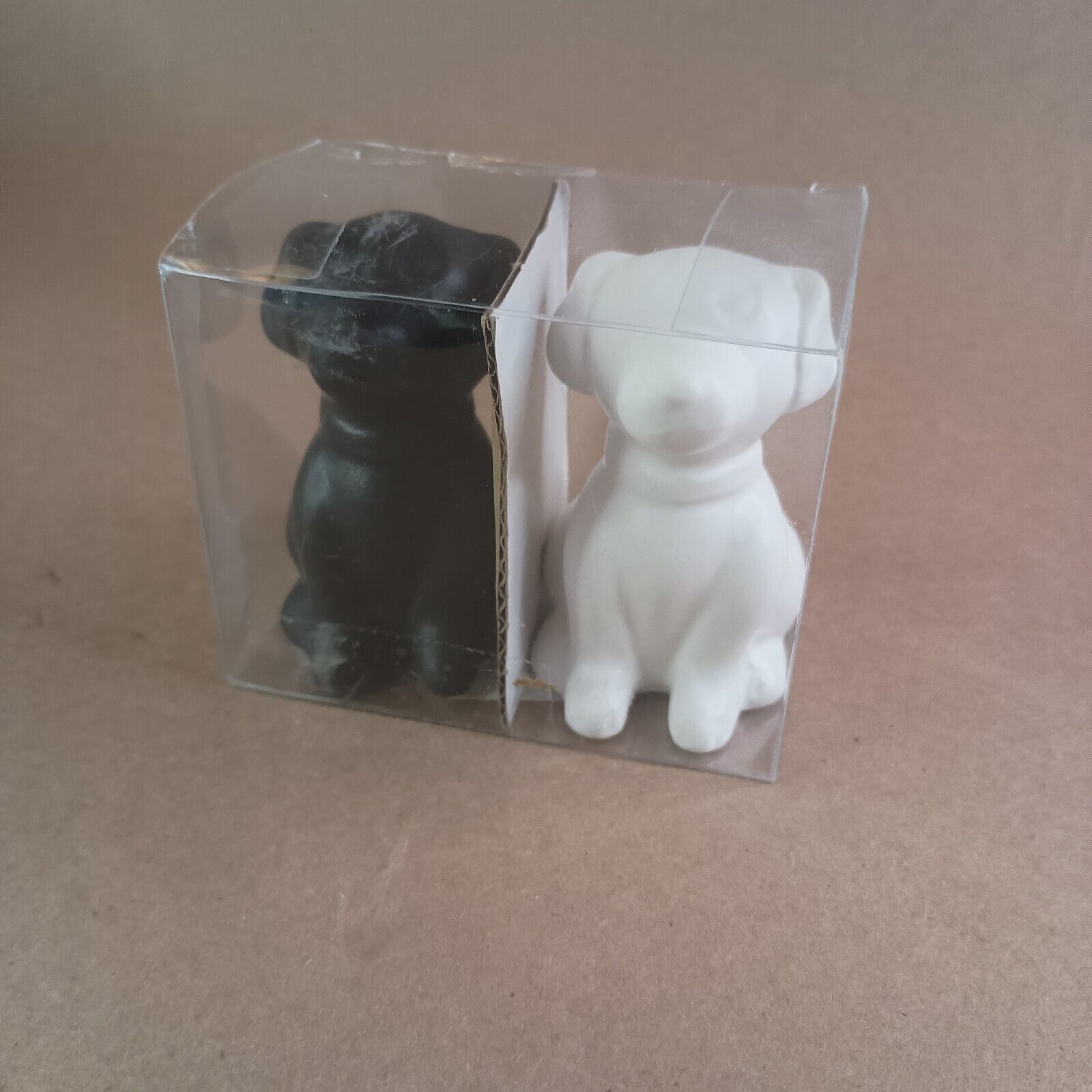 Vintage Black and White Dog Salt and Pepper Shakers NIB Cute