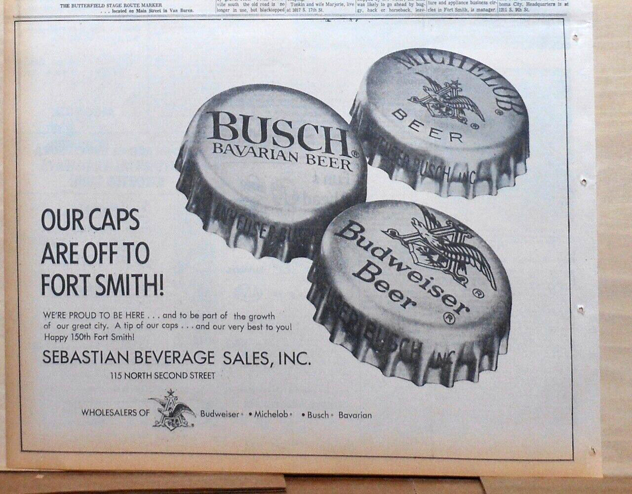 Large 1967 newspaper ad for Budweiser, Busch, Michelob Beer - Sebastian Bev. AR