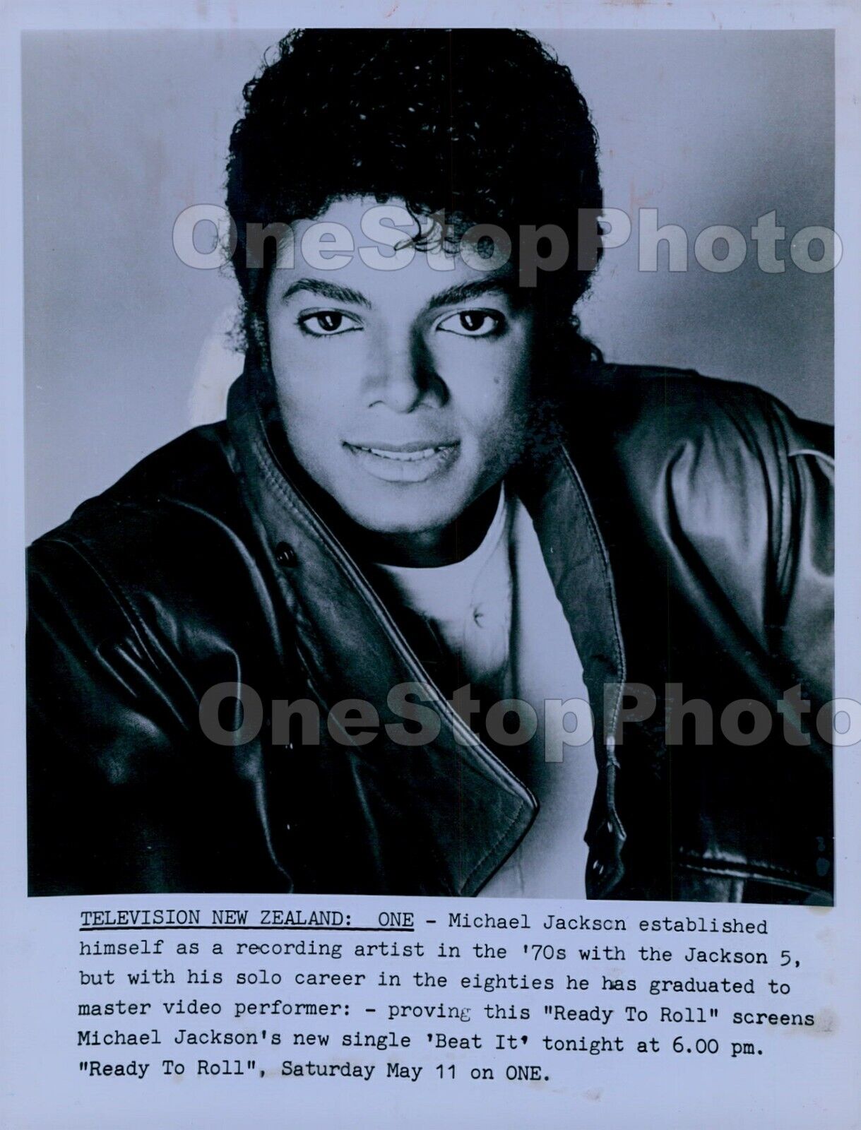 1983 MICHAEL JACKSON Entertaining Legend Press Photo