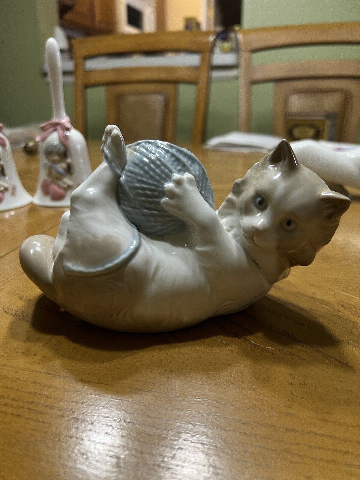 Lladro NAO 1978 Cat Kitten Figurine Playing with a Ball of Yarn Vintage RARE
