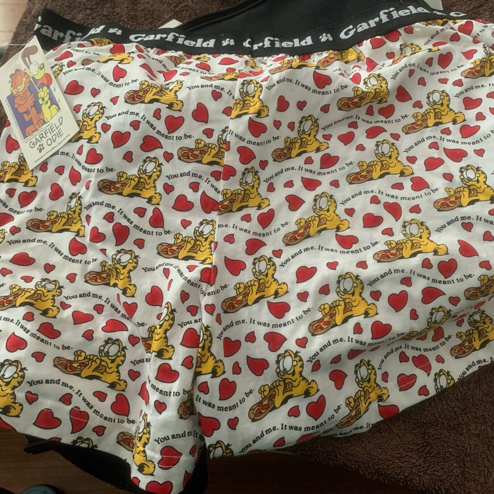 Garfield Vintage Boxer Shorts Valentines Day With Pizza BNWT XL
