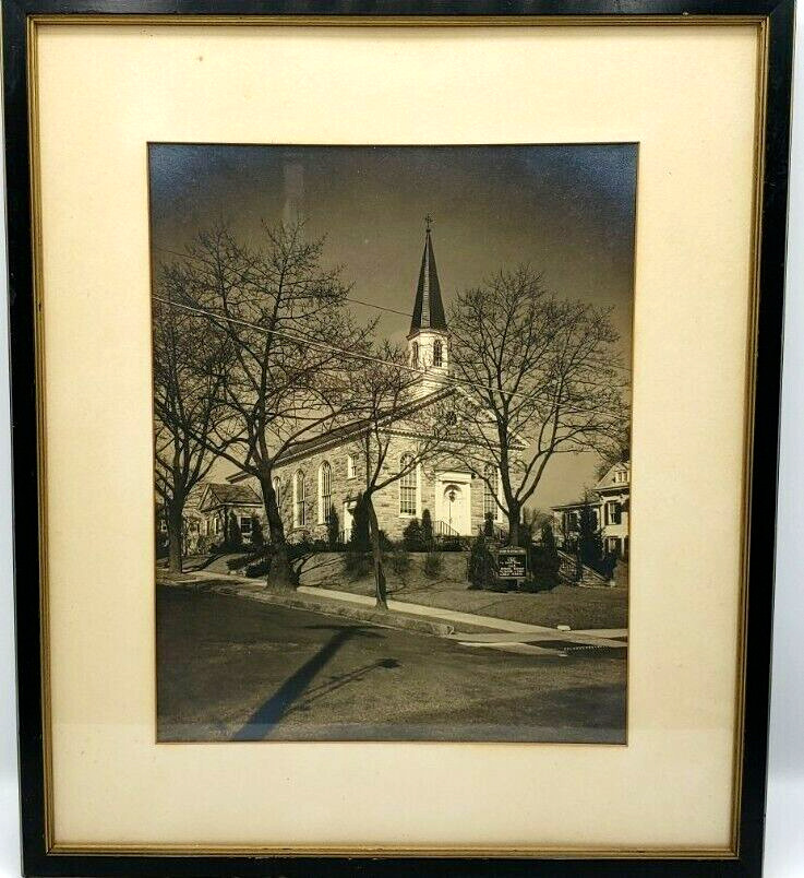 Picture Vintage JOHN WANAMAKER Frame Newton Presbyterian Church Picture Steeple