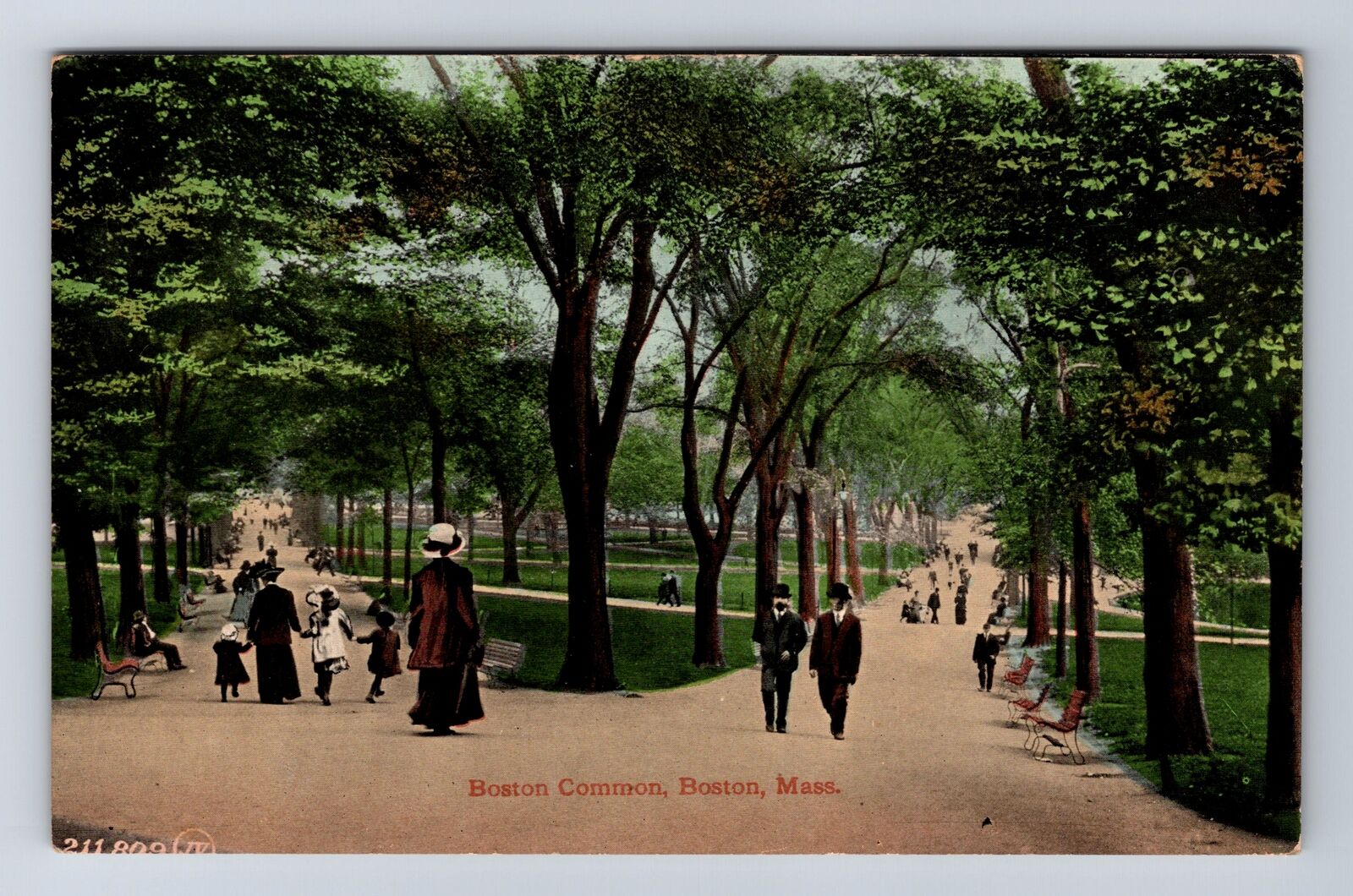 Boston MA-Massachusetts, Boston Common, Antique, Vintage c1911 Postcard