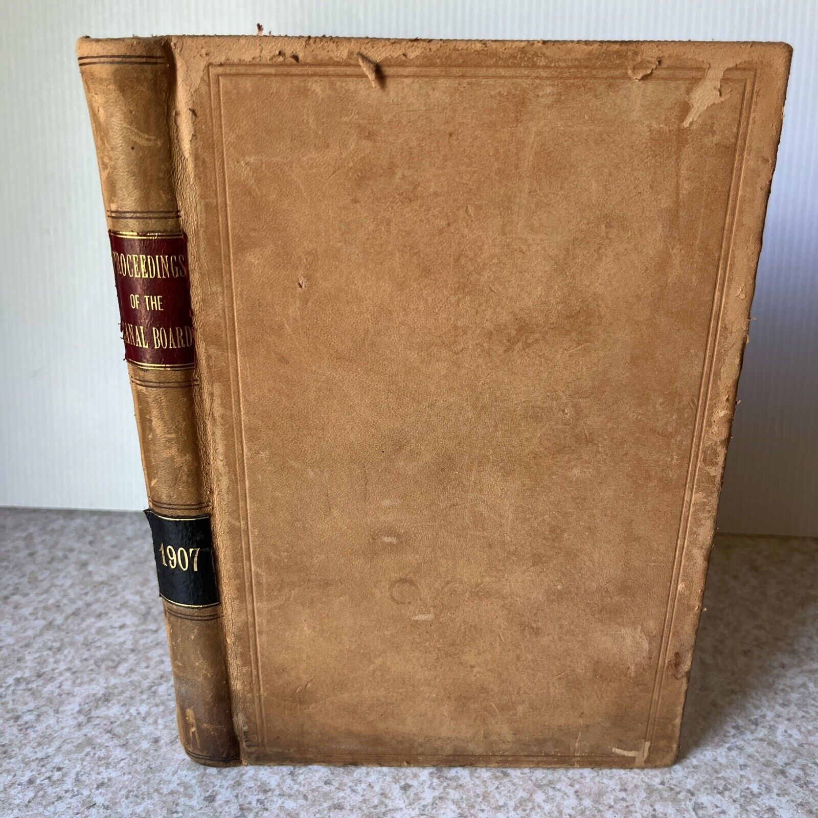 History Wage Contractors Erie Champlain Canal Log Journal Board Meeting Antique 