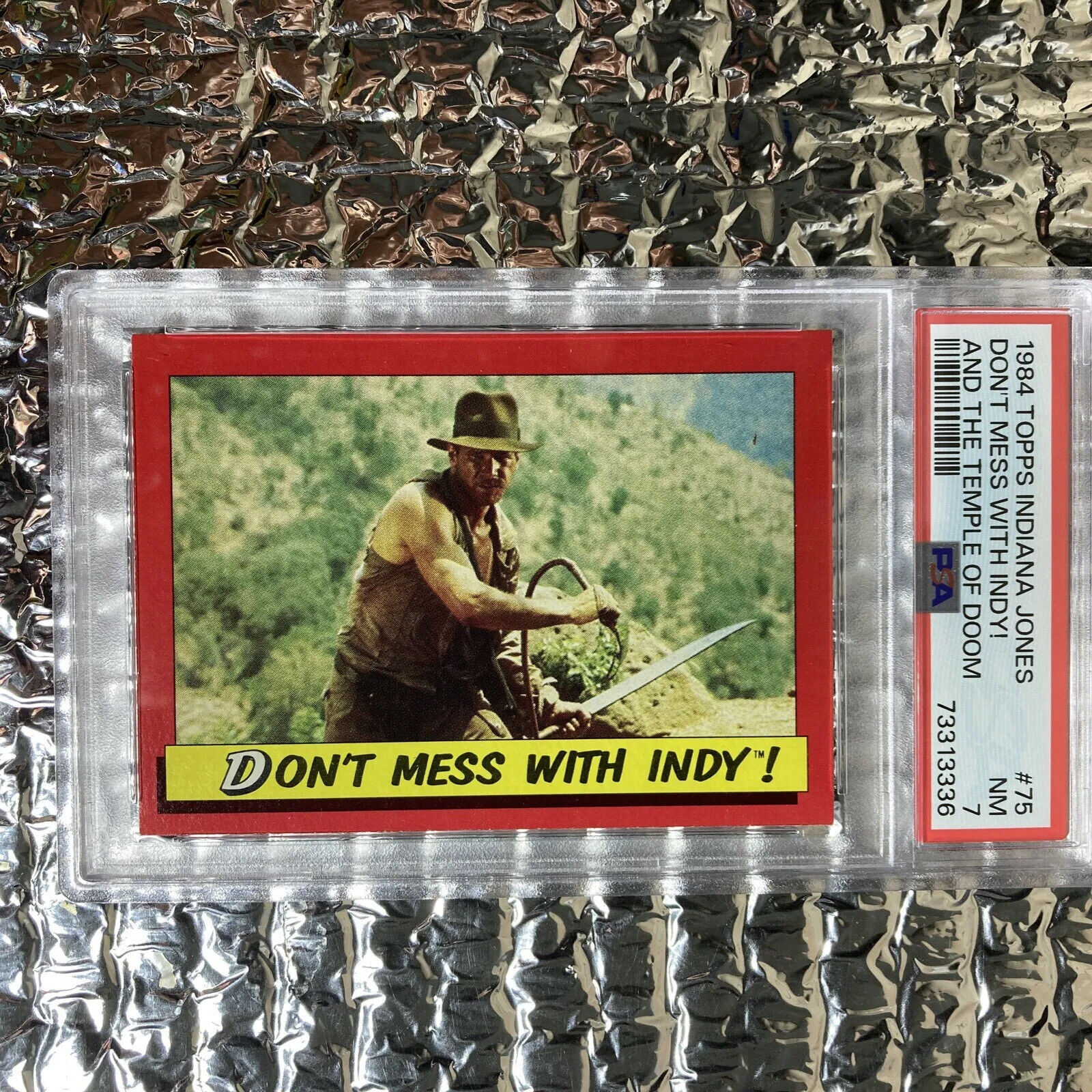 1984 PSA 7 Topps Indiana Jones And The Temple Of Doom #75 card