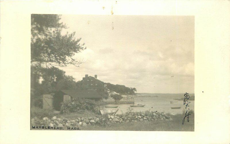 1930s Marblehead Massachusetts Waterfall RPPC Photo Postcard 20-10291