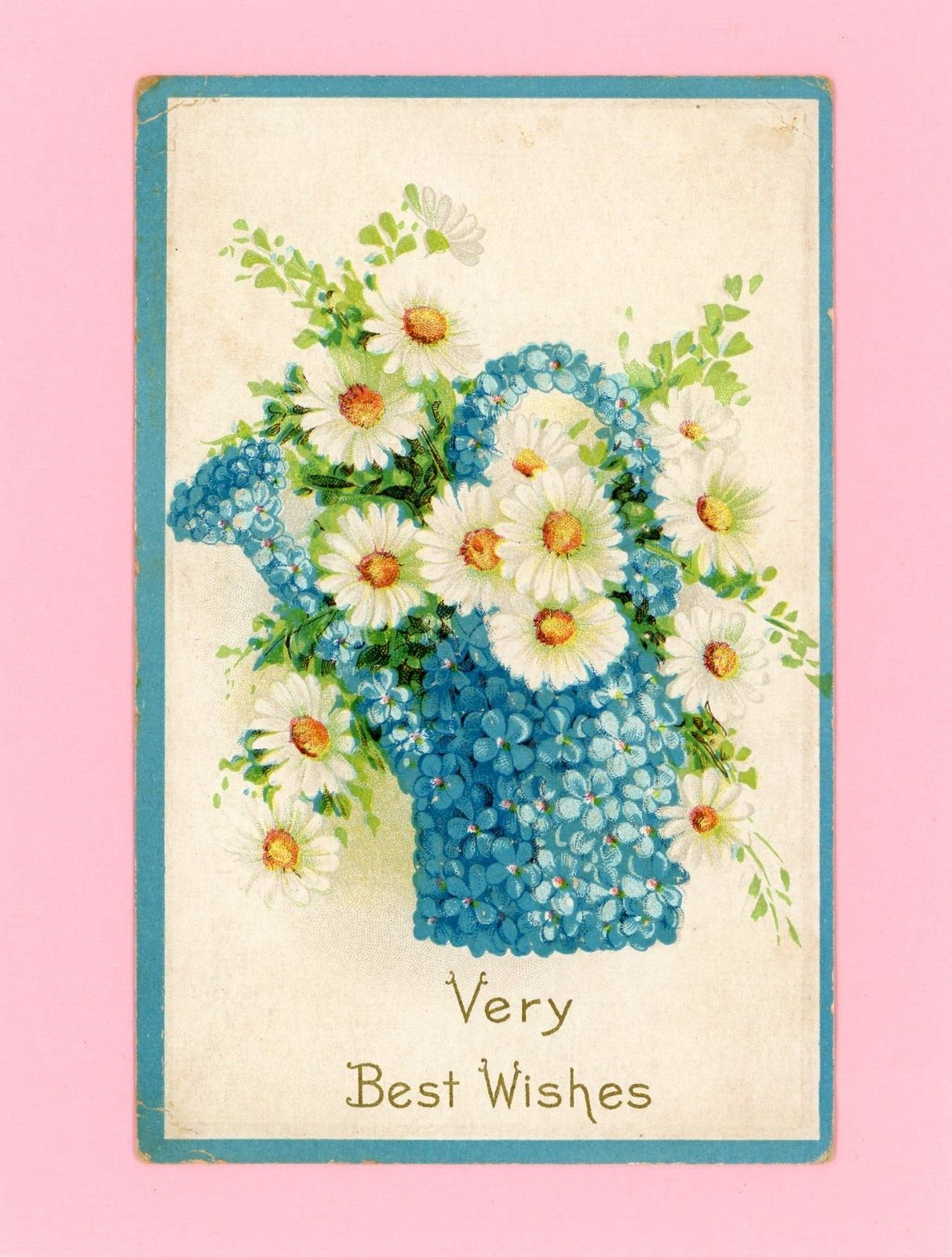 Antique Best Wishes Greetings Postcard - Sandford
