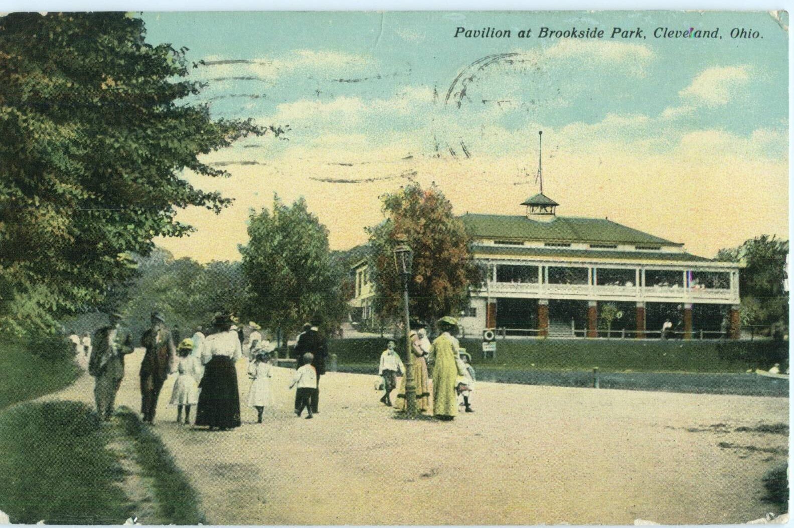 Pavilion at Brookside Park: Cleveland, Ohio USA Antique Postcard 1912