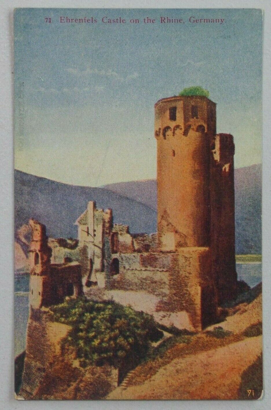 Ehrenfels Castle on the Rhine Germany c1910\'s Divided Back Postcard A405
