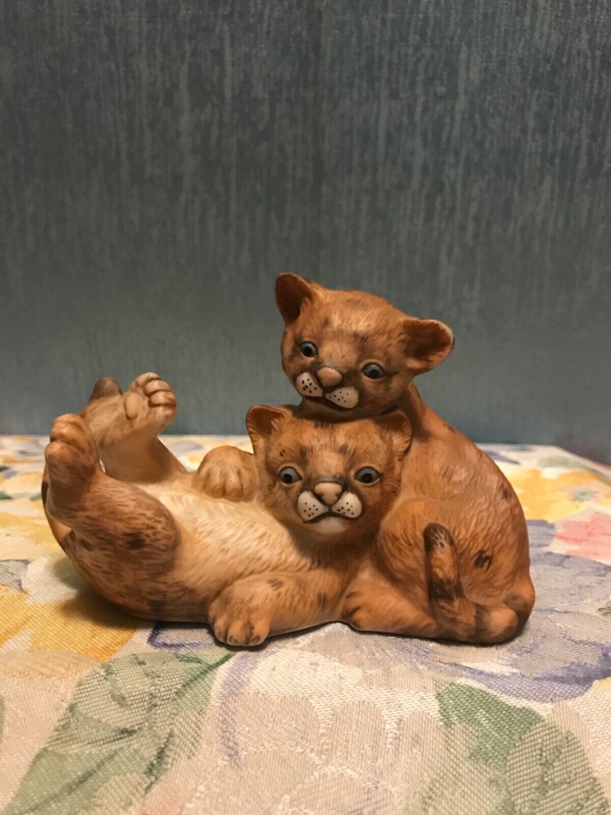 Vintage 1993 Curious Cougars  Masterpiece Porcelain by Homeco