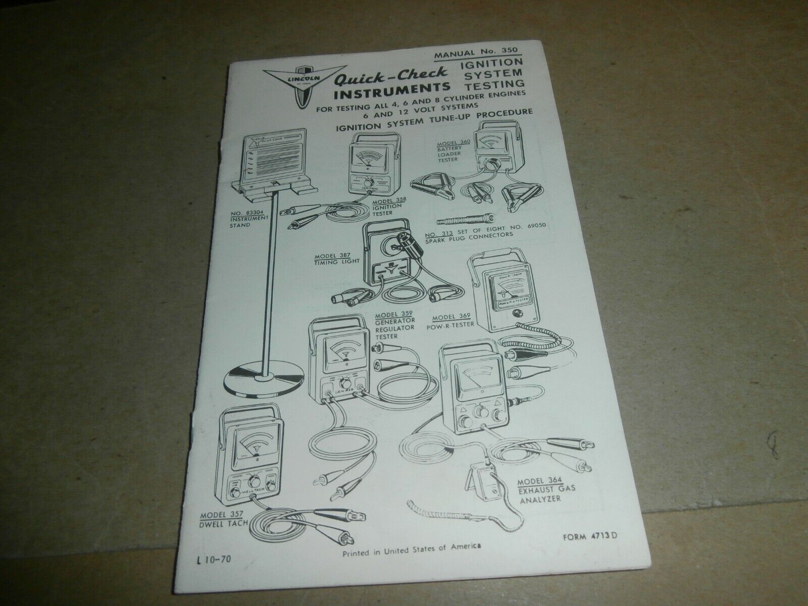  Vintage 1960\'s Lincoln Quick Check Ignition System Testing Automotive Manual 