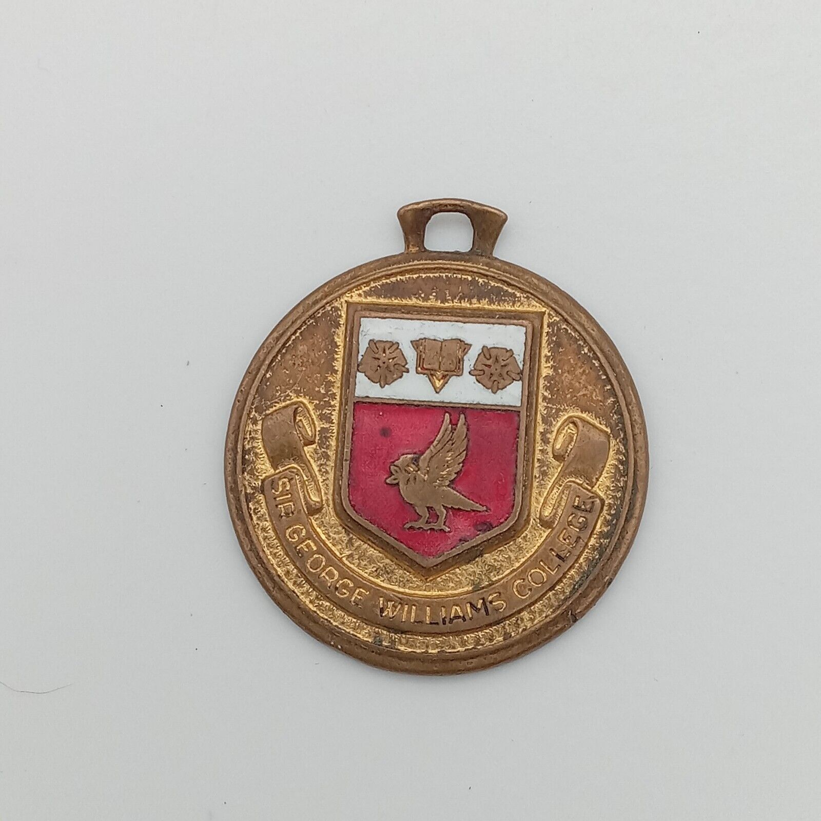 Vtg Sir George Williams College Medal Madalion Memorabilia Crest Shield