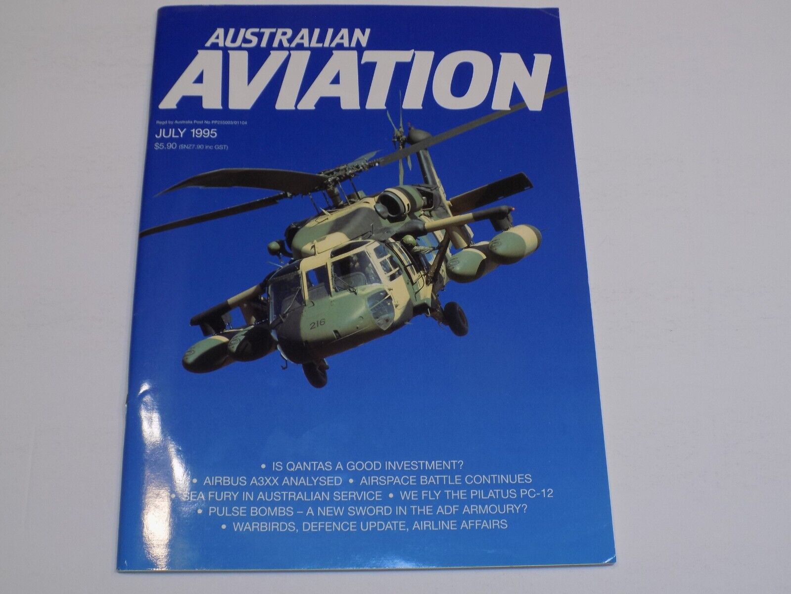 Australian Aviation Magazine July 1995 Qantas Airbus A3XX Sea Fury Pilatus Pc-12