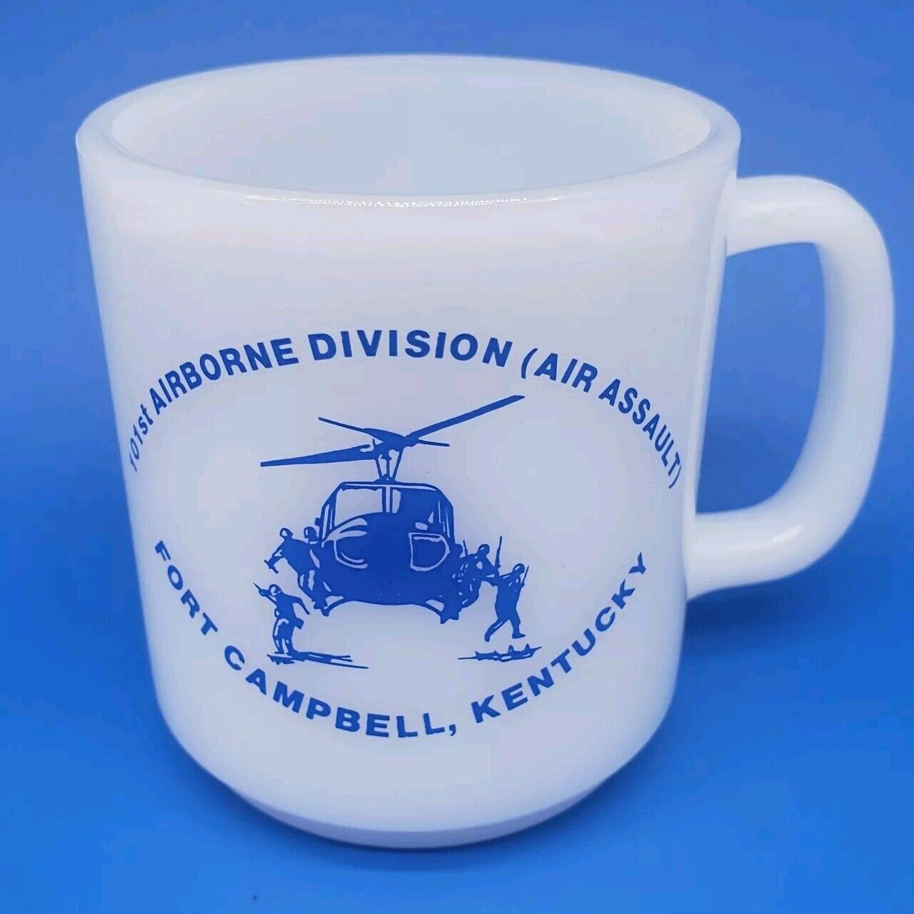 Vintage Glasbake Milk Glass Mug 101st Airborne Division Ft. Campbell Kentucky