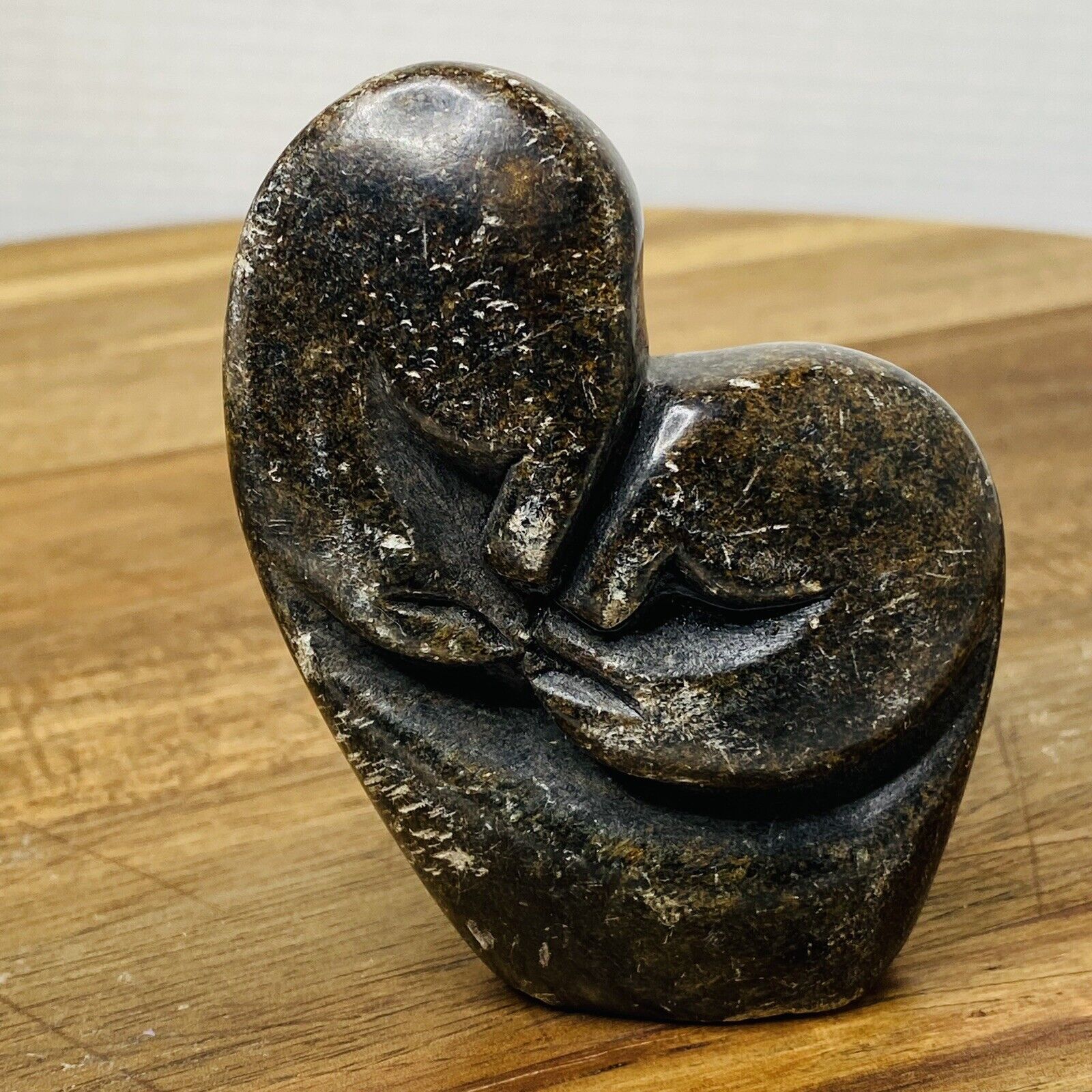 Zimbabwe Shona Stone Sculpture African Art Lovers Kiss Carved Love Art