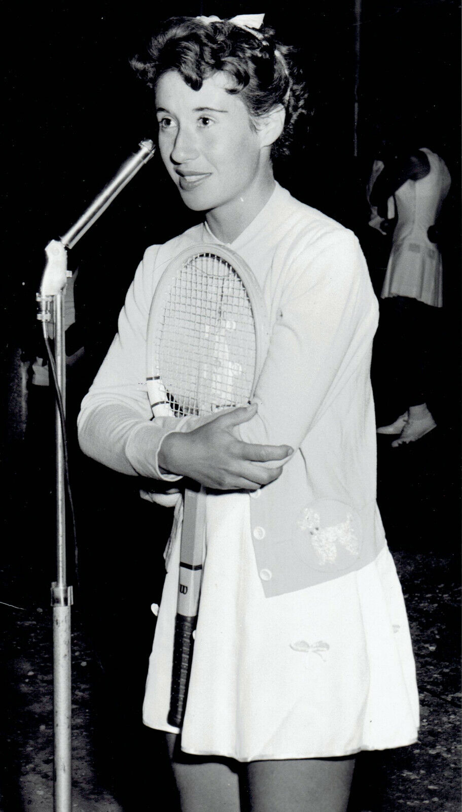 1956 Original Photo leggy tennis player Maureen Connolly poses for portrait