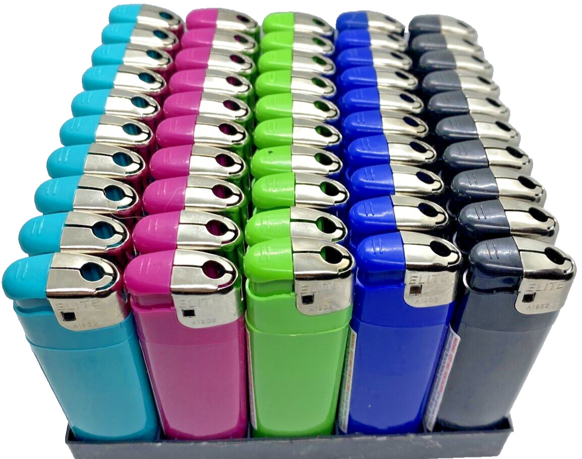 200 Disposable Lighters, Wholesale Bulk Lot, Multicolor Butane Lighter, Elite