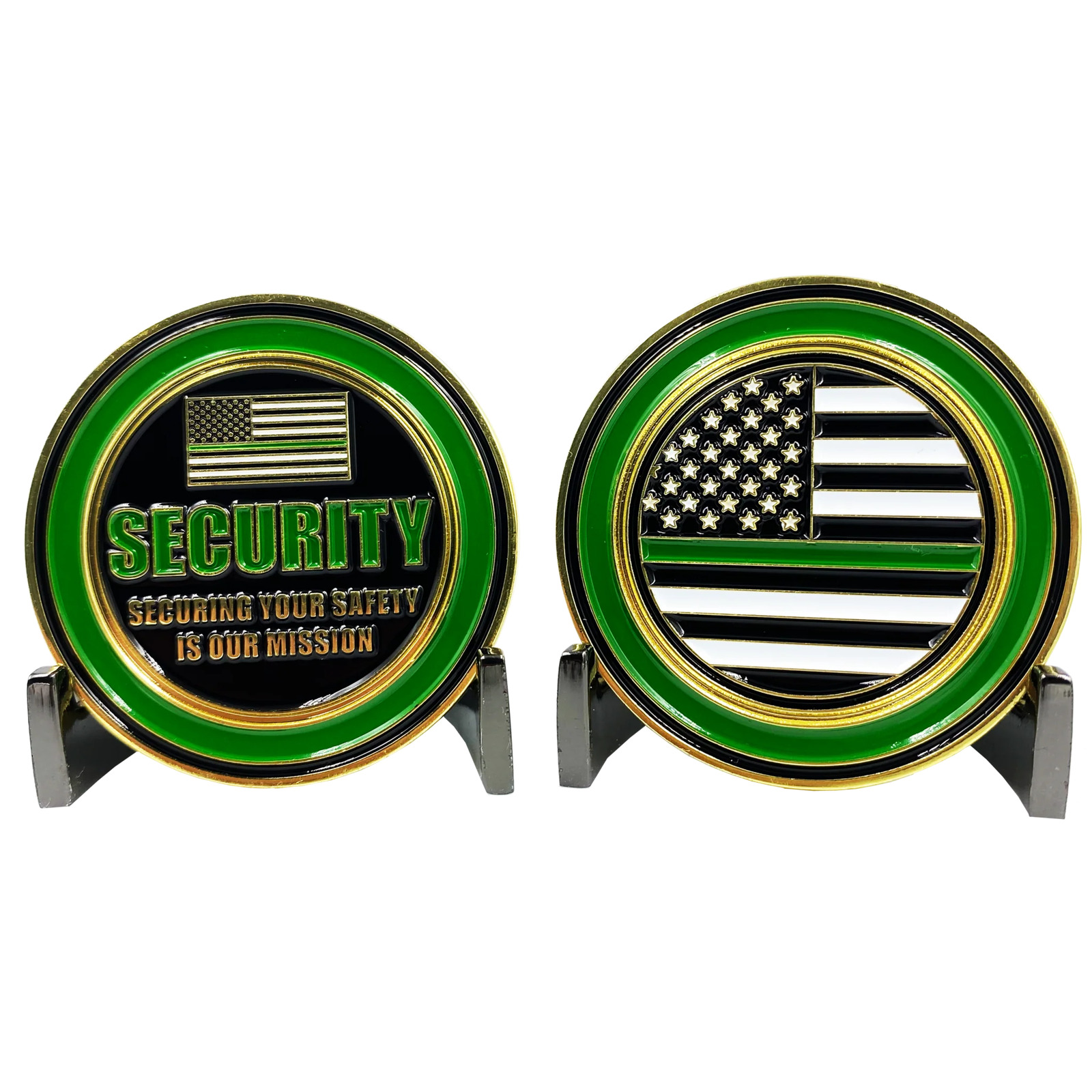 Thin Green Line Challenge Coin Security Enforcement Agent Officer Guard CL3-01