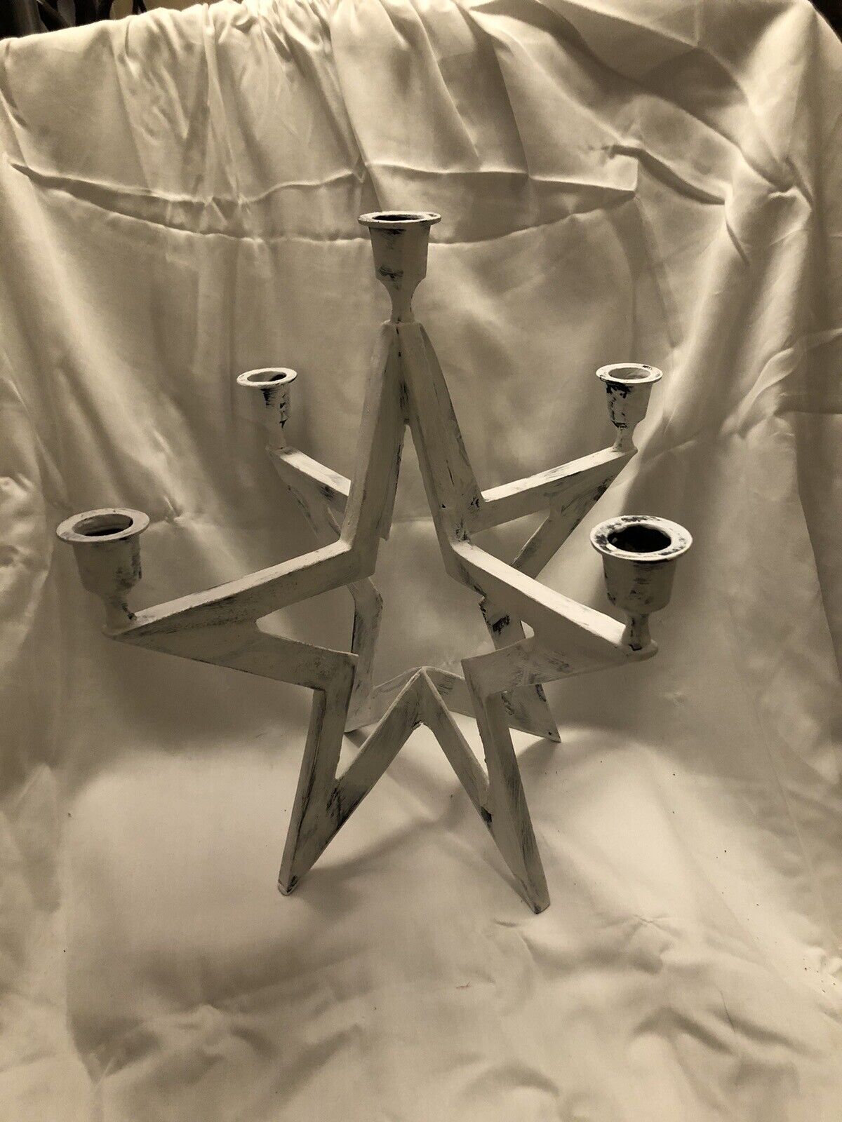 Newly Painted Metal Star Candle Holder Sku MR 9x13x9”