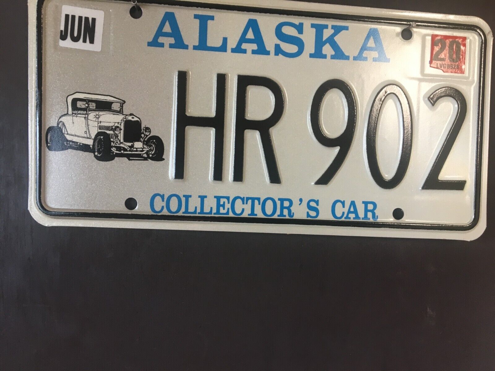 Alaska license plate Expired 2020 -  HR 902 with 1928 Model A Roadster