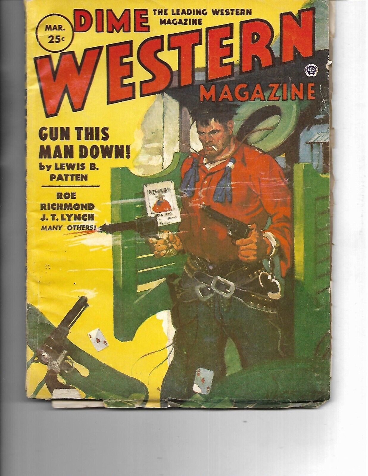 DIME WESTERN MAGAZINE MARCH 1954 - PULP - GOOD COND.