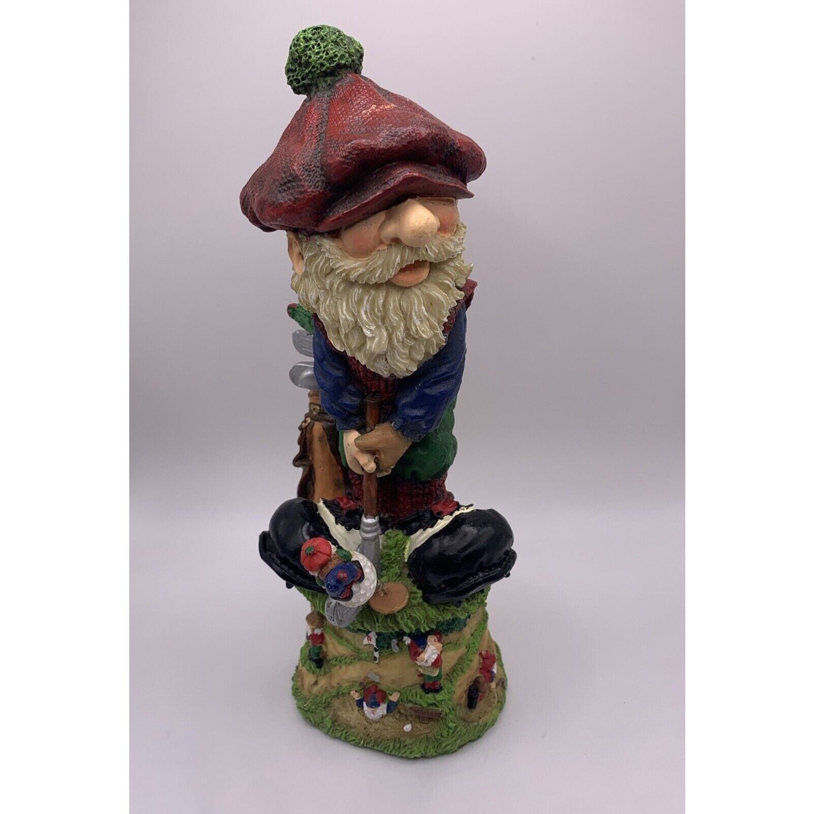 Vintage Golfer Santa Gnome On The Green - Resin 8.5 \