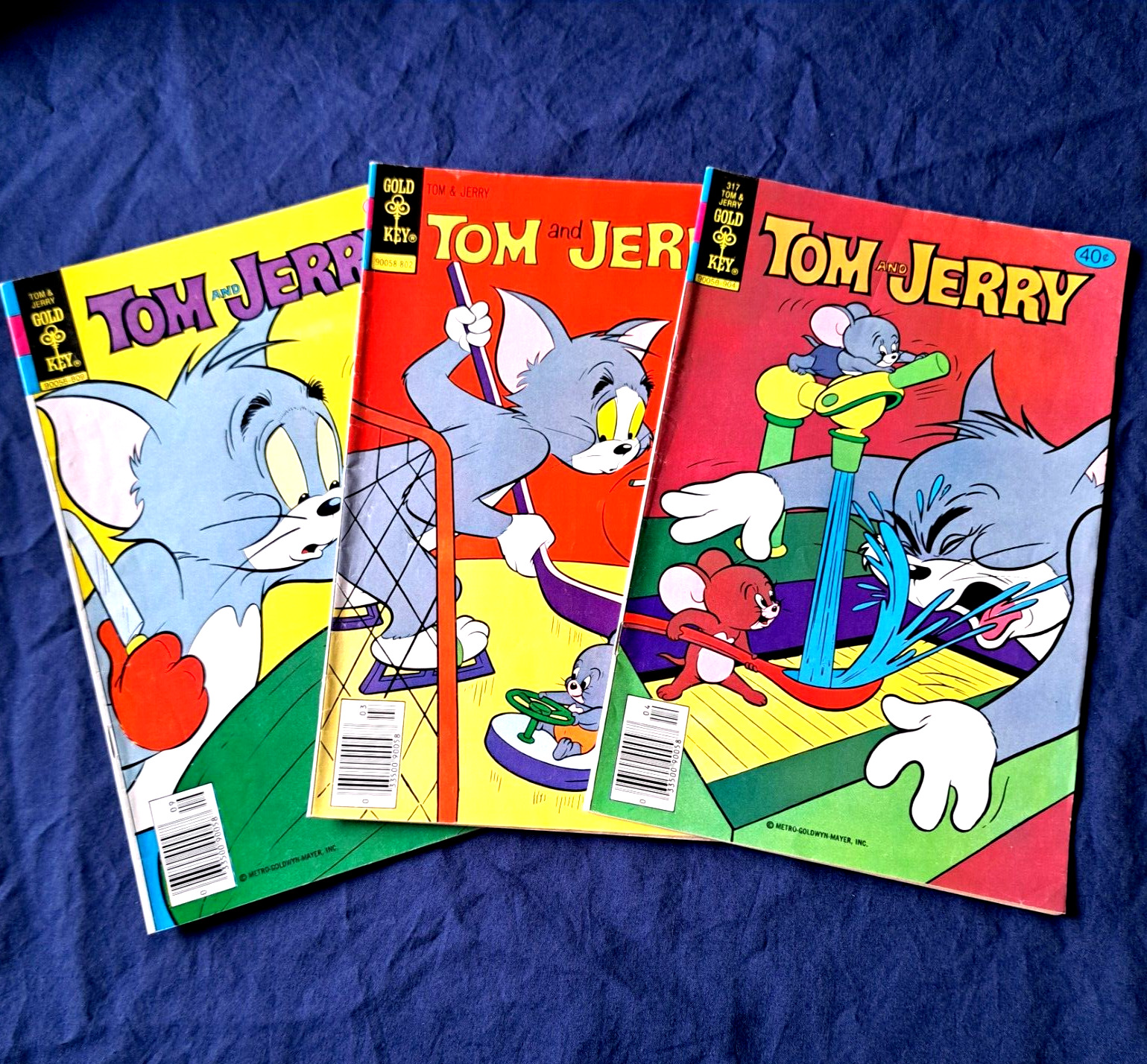 Tom and Jerry Comic Book, #303, #310, #317, Lot of 3, Gold Key Comics, Good