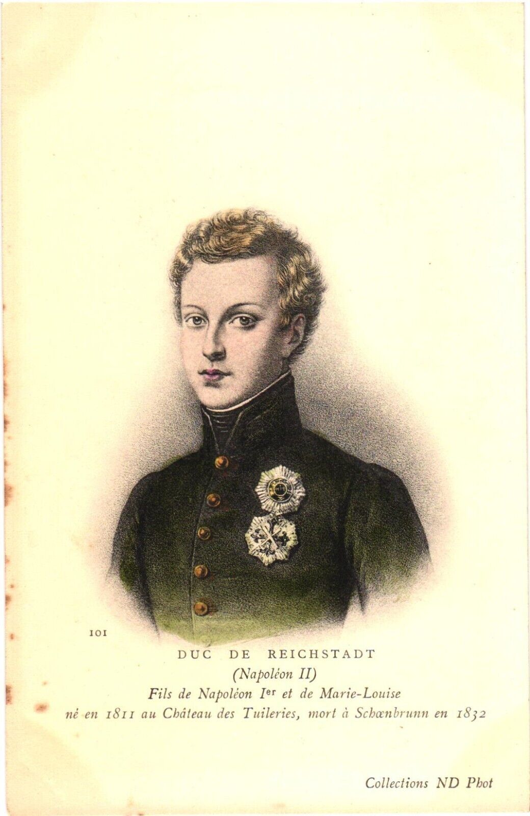 Portrait of Napoleon II Son of Napoleon I and Marie-Louise Born in 1811 Postcard