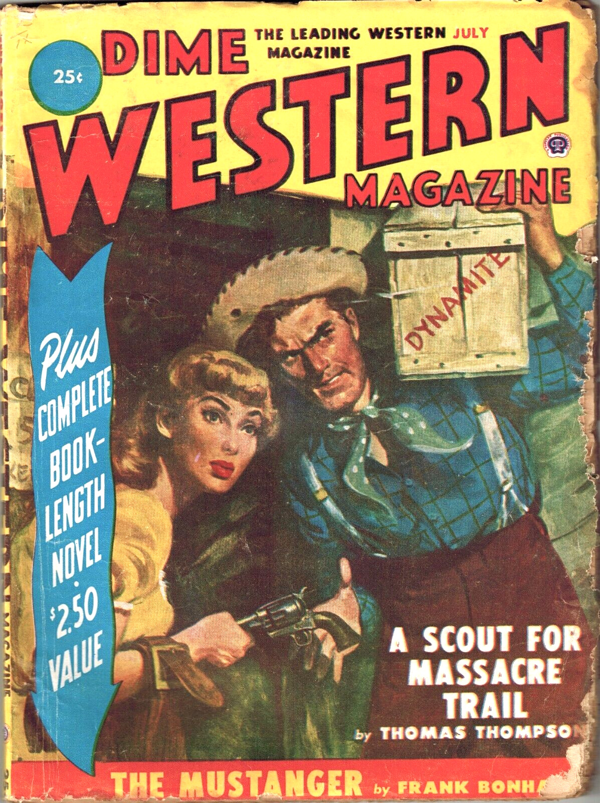 Dime Western Magazine Pulp Jul of 1951 CLEAN & BRIGHT Cover--- VG  Condition