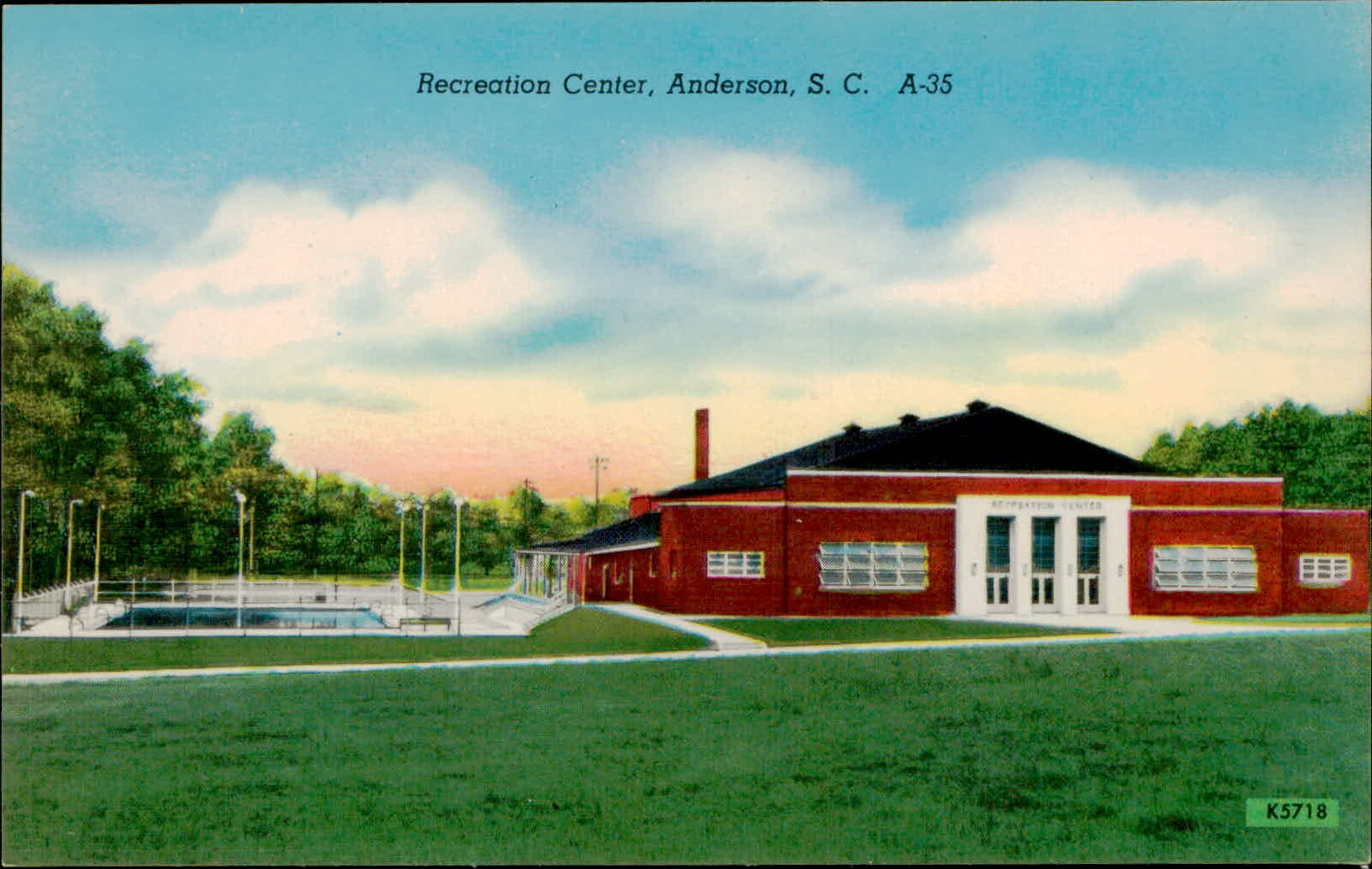 Postcard: Recreation Center, Anderson, S. C