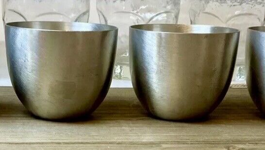 4 Vintage Authentic Reproduction Jefferson Cups Stieff Pewter P50 No Engraving