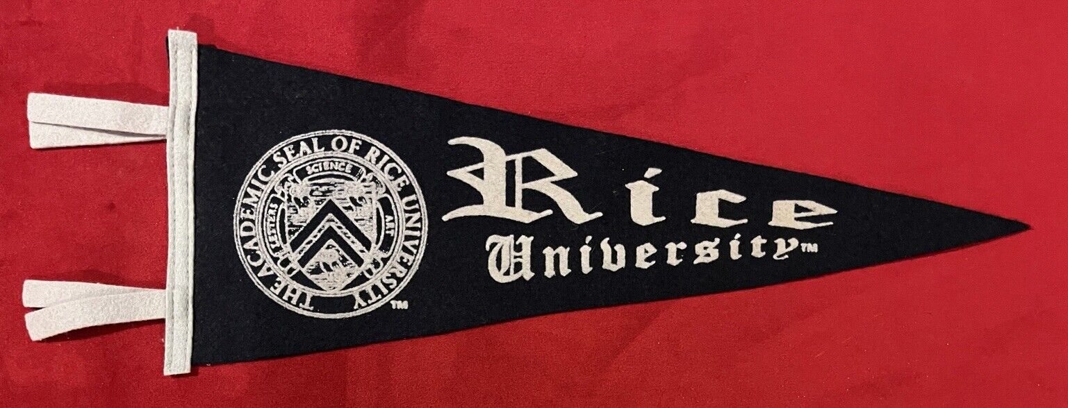 Vintage Rice University 15 Inch Pennant Houston Texas College Seal