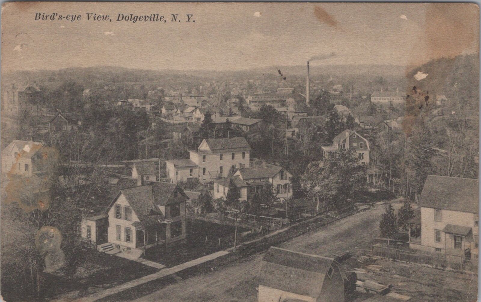 Bird's-eye View, Dolgeville, New York, Camden Vintage Postcard