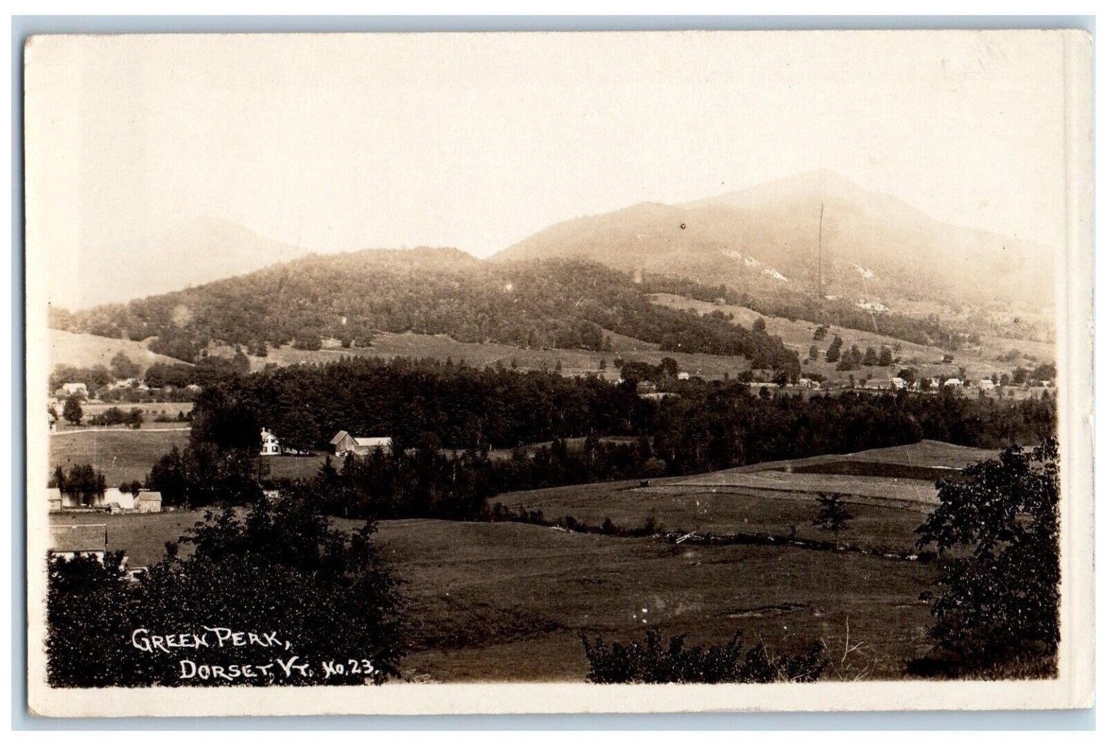 c1920s Birds Eye View Green Peak Residence Dorset Vermont VT RPPC Photo Postcard