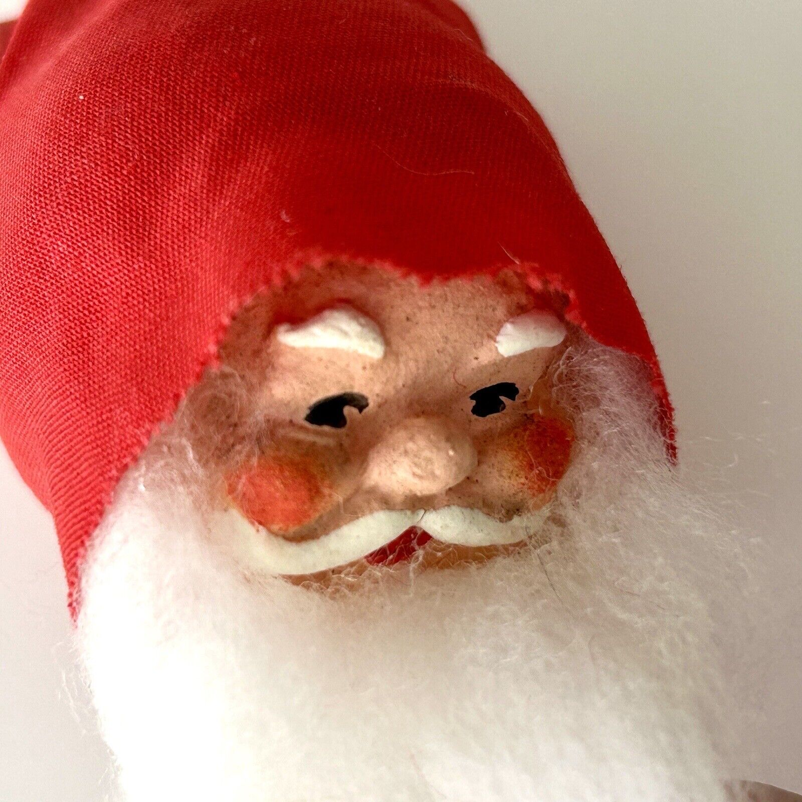 Vintage Handmade Paper Mache Santa Claus Head Gnome Ornament Scandinavian Nordic