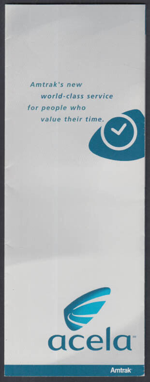 Amtrak Acela World-class Service for people who value their time folder 2000