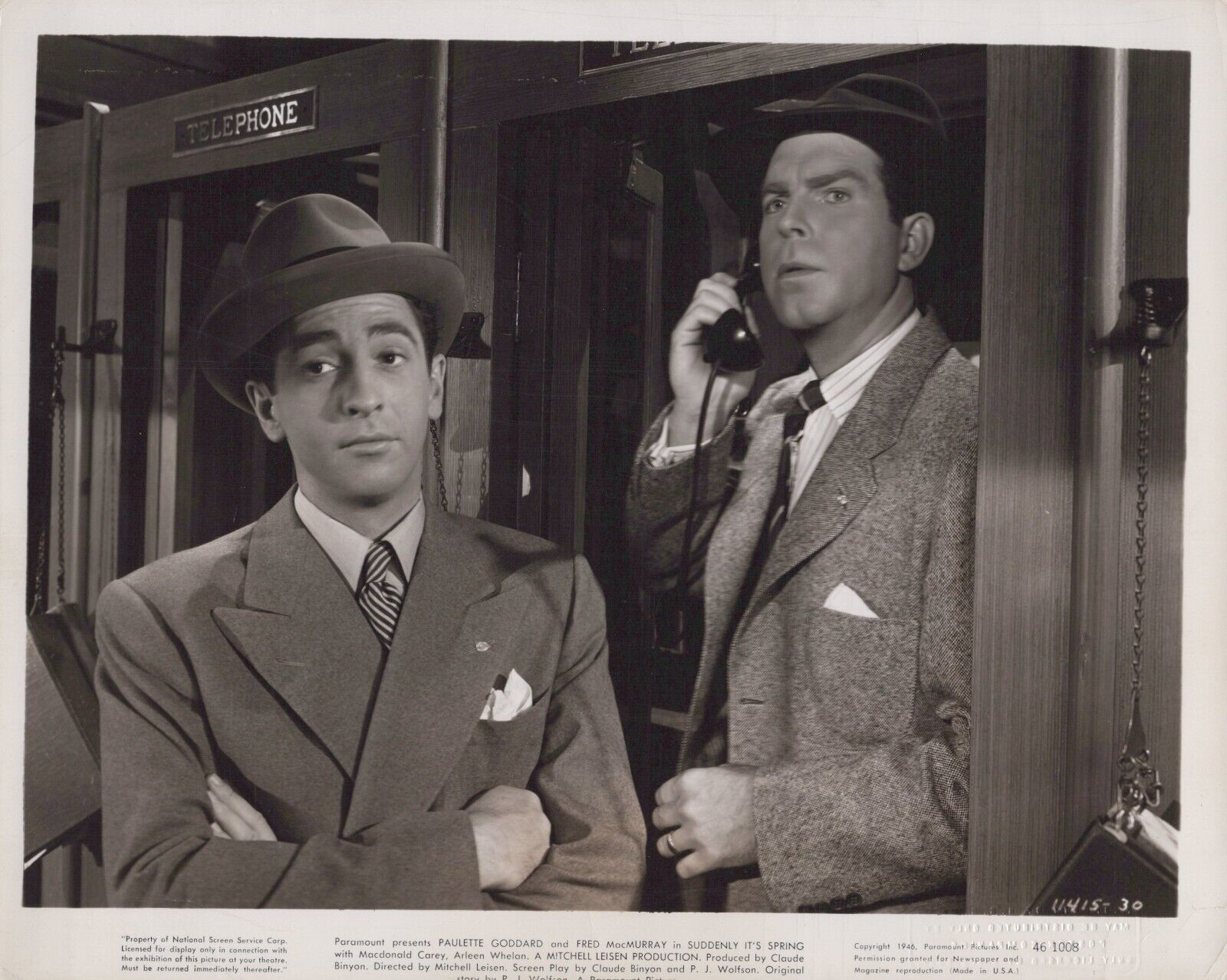 Fred MacMurray + Macdonald Carey in Suddenly It's Spring (1946) ❤ Photo K 387