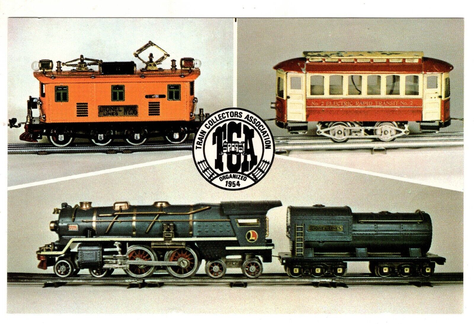 Postcard Lionel Trains From Long Ago Train Collectors Steam Locomotive Vintage