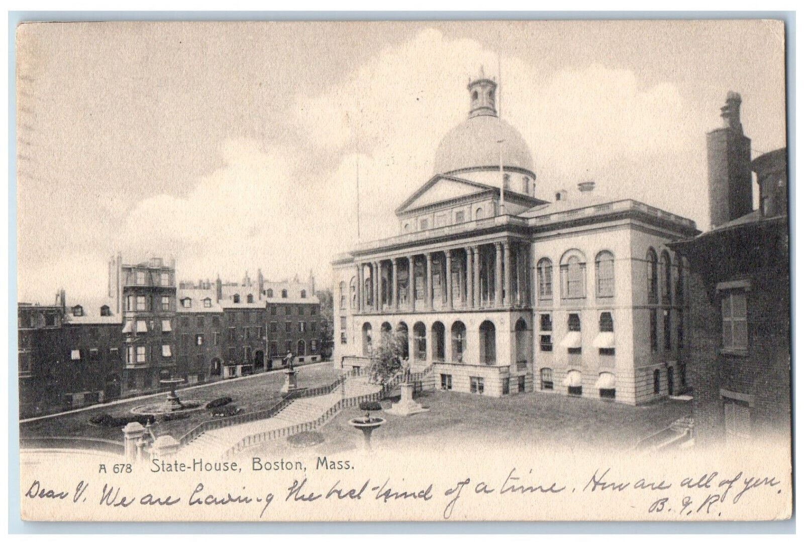 1906 State House, Boston Massachusetts MA Posted Antique Postcard