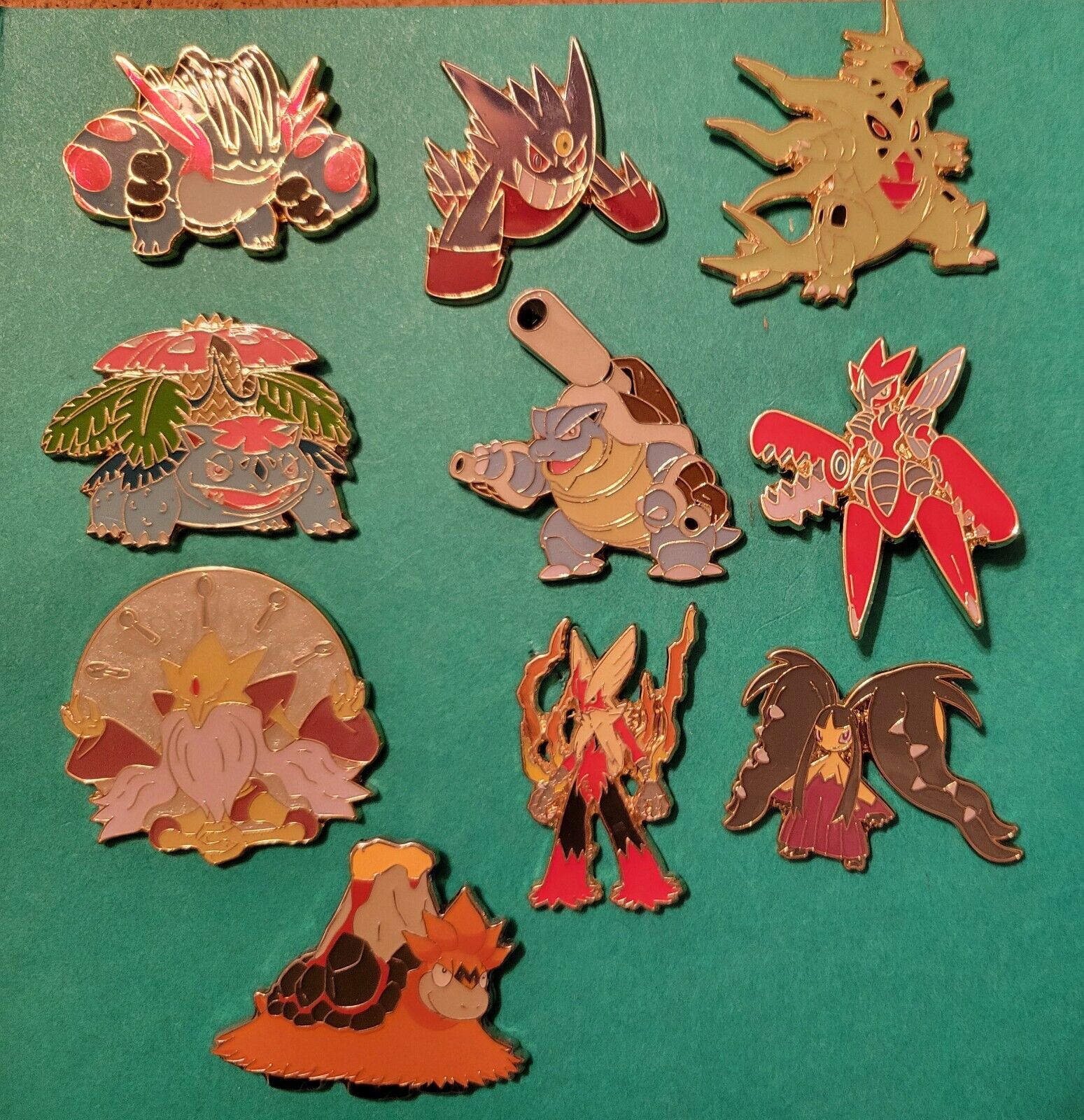 Mega Pokemon Pins Lot of 10 X&Y Era M Pokémon Venusaur Blastoise Gengar Used