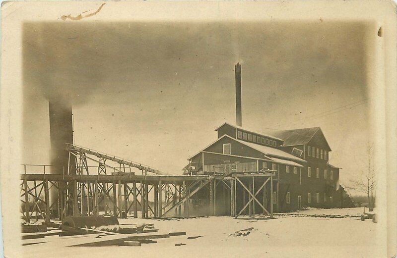 C-1910 Factory Industry Smokestack Conveyer RPPC Photo Postcard 20-4187