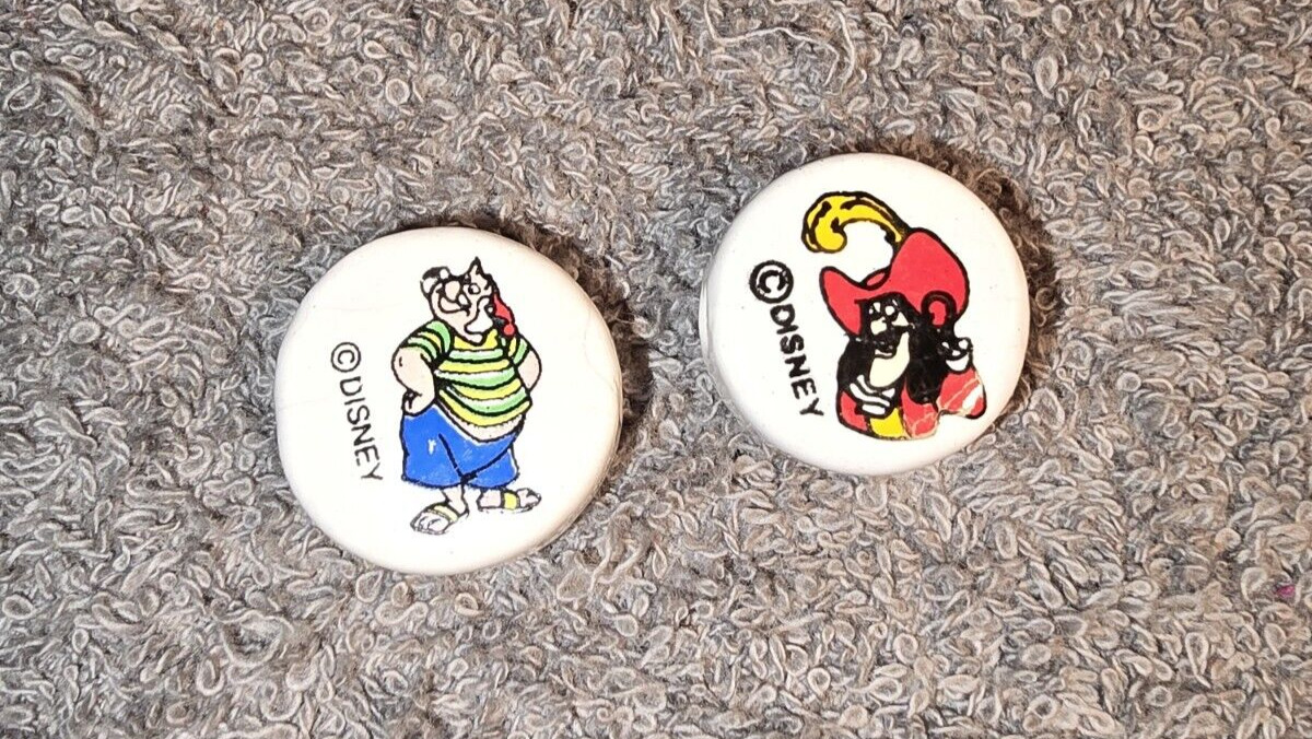 Disneyland Vtg Peter Pan Collectible Ceramic Beads - Mr. Smee And Captain Hook