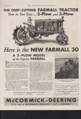 1931 INTERNATIONAL HARVESTER MCCORMICK DEERING TRACTOR FARMAL 30 AD 10359