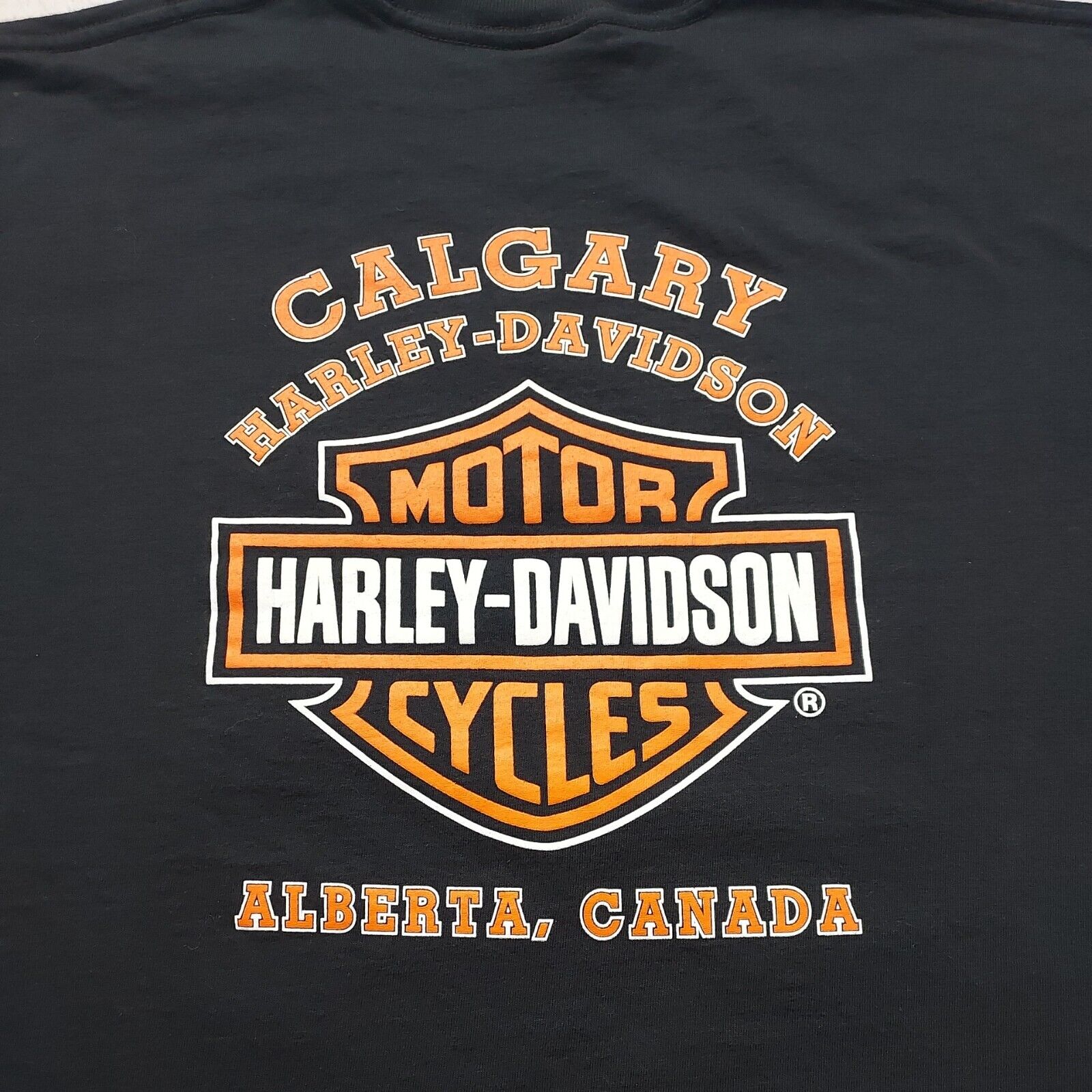 Vintage 1996 Alberta, Canada Harley Davidson Black T-Shirt Motorcycles XL 