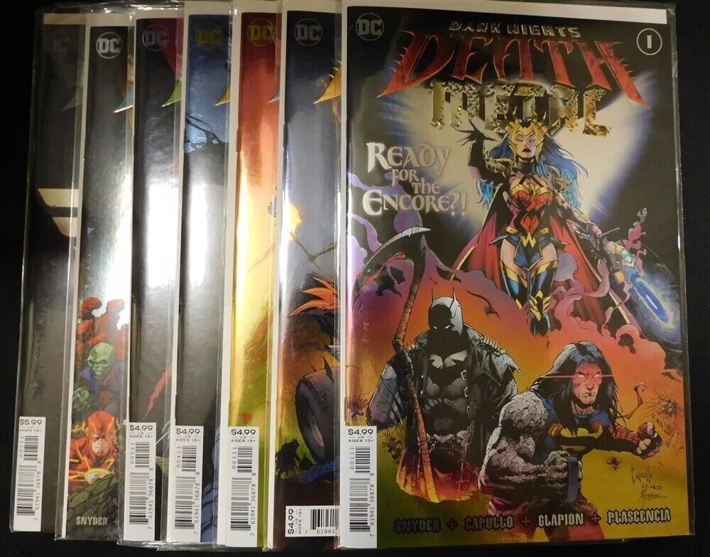 Dark Knights: Death Metal 1-7 DC Comics Set + Capullo B/W 1:100 Variant NM