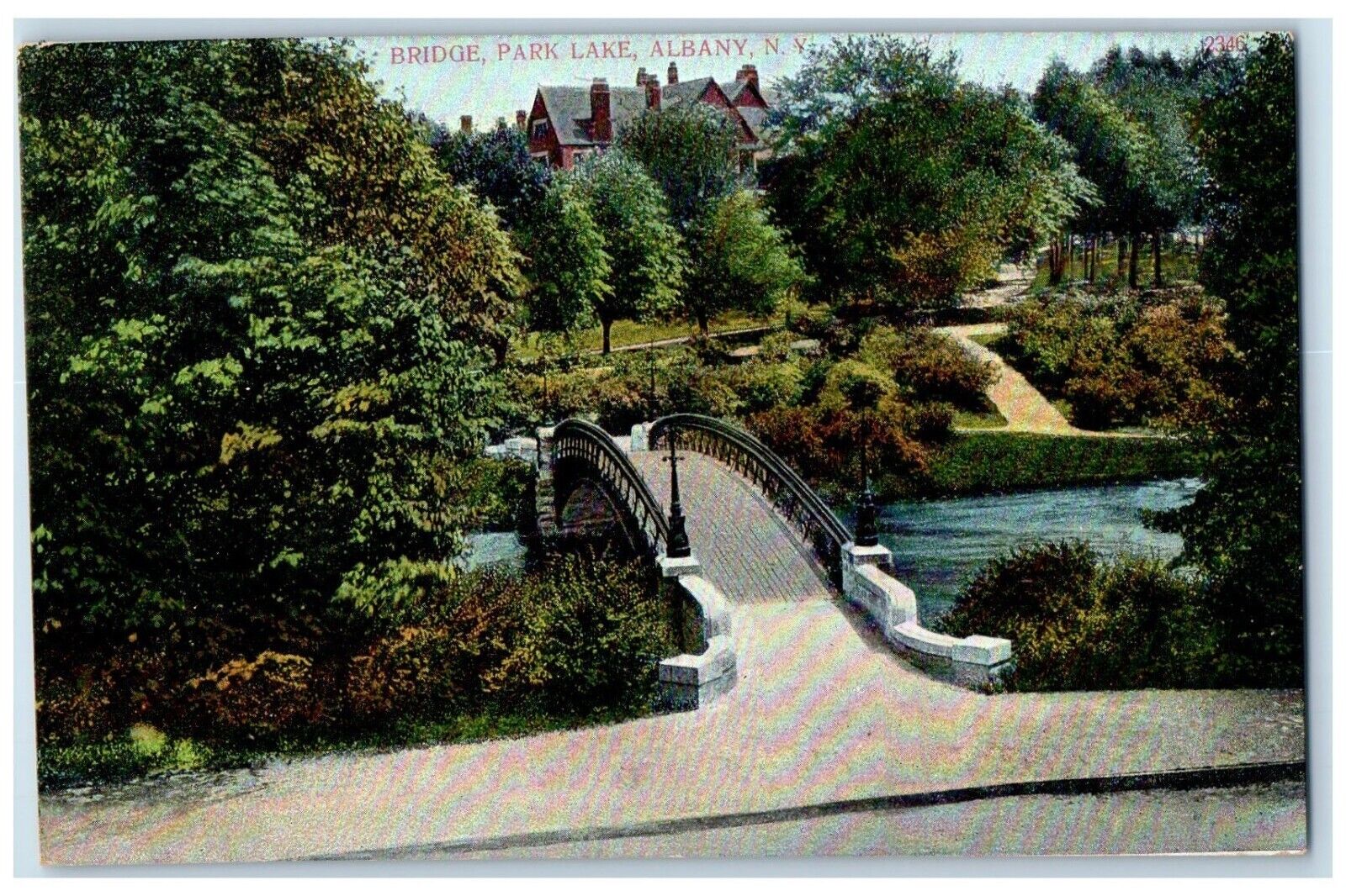 c1910's View Of Bridge Park Lake Albany New York NY Posted Antique Postcard