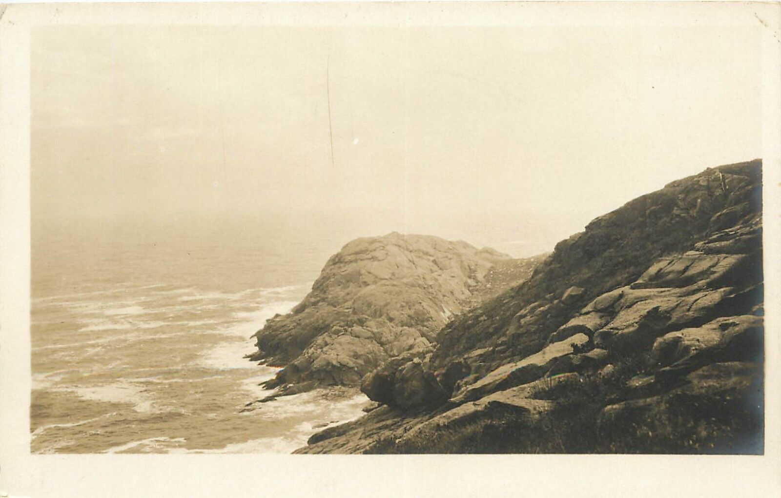 Rocky Coastline Ocean View RPPC Postcard