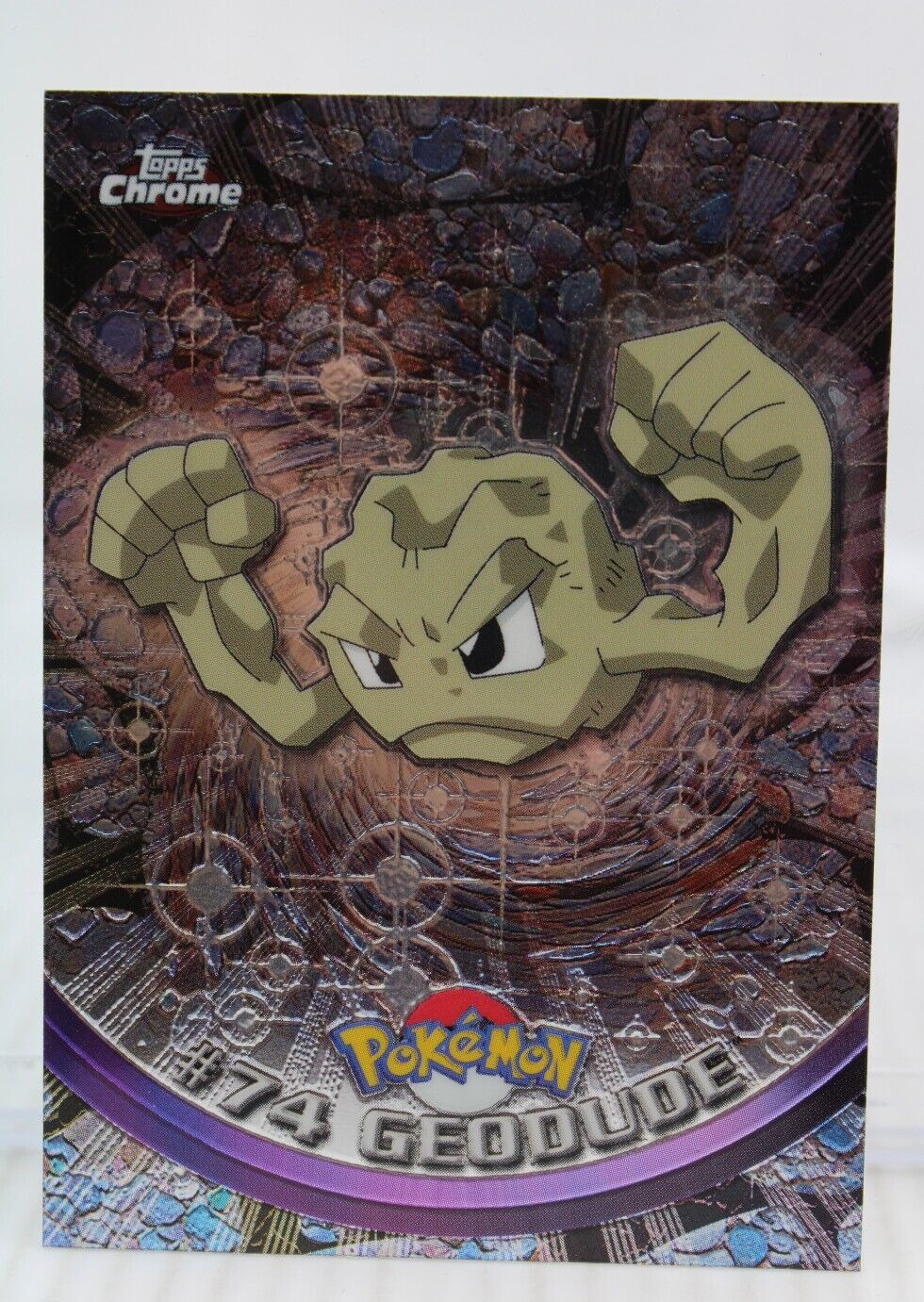 A6 Pokemon Topps Chrome Card TV Animation Edition Geodude #74 Red Logo Spectra