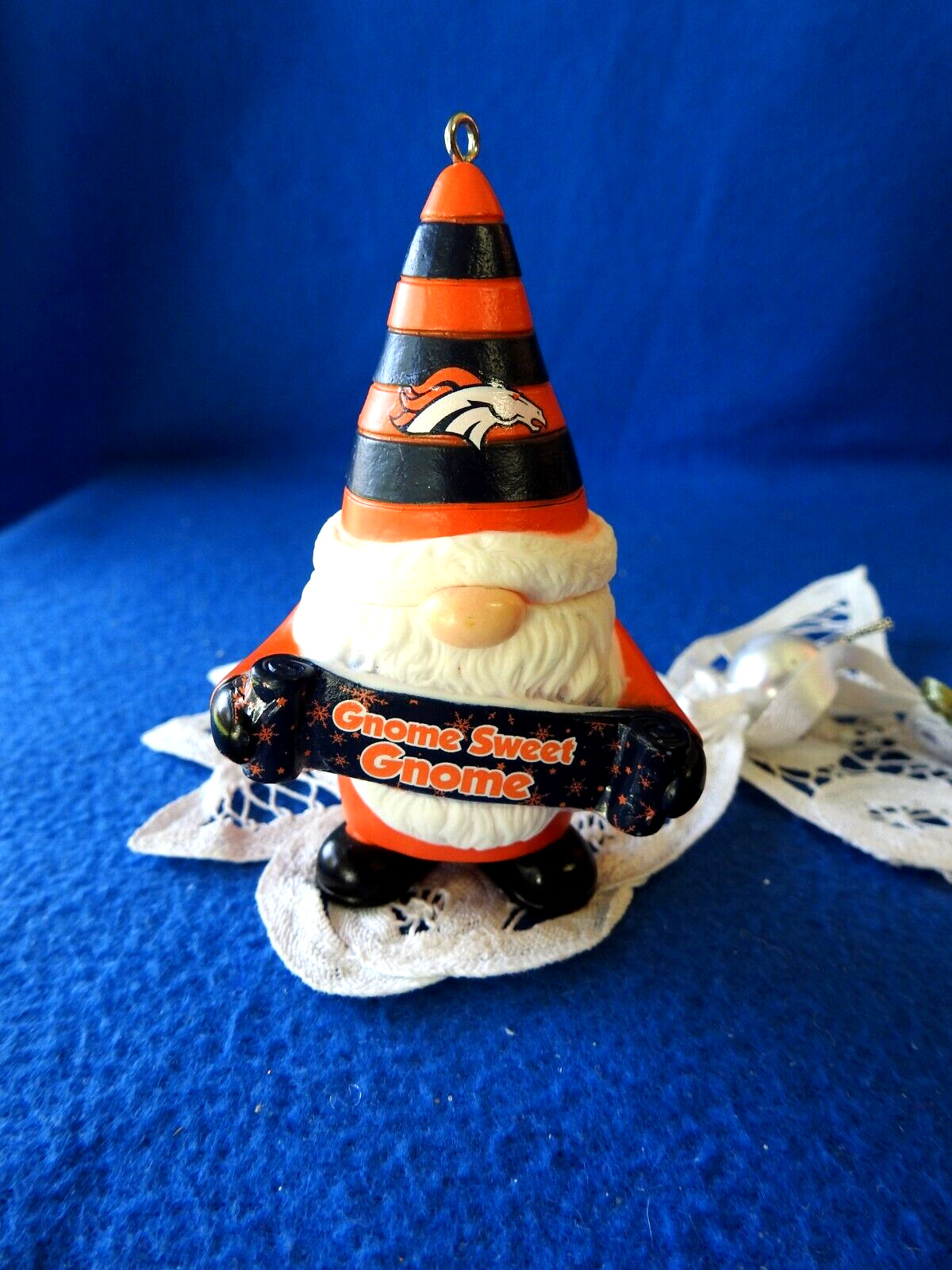 FOCO NFL Team Denver Broncos Gnome Sweet Gnome Ornament 3 3/8\